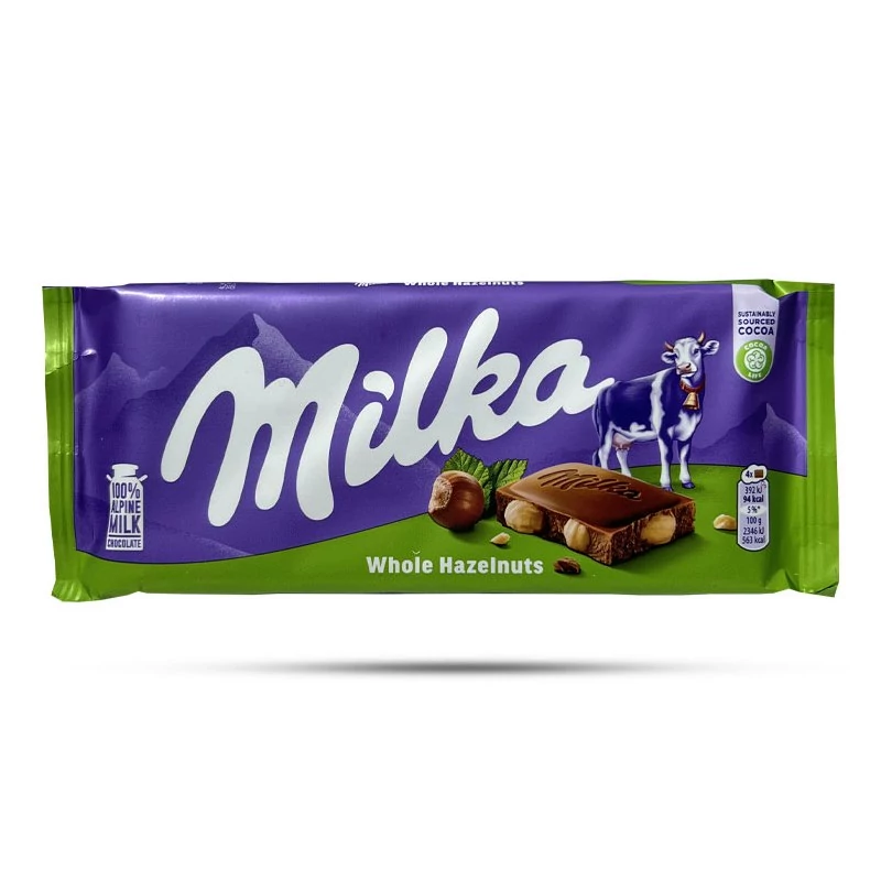شکلات تابلتی میلکا با مغز فندق